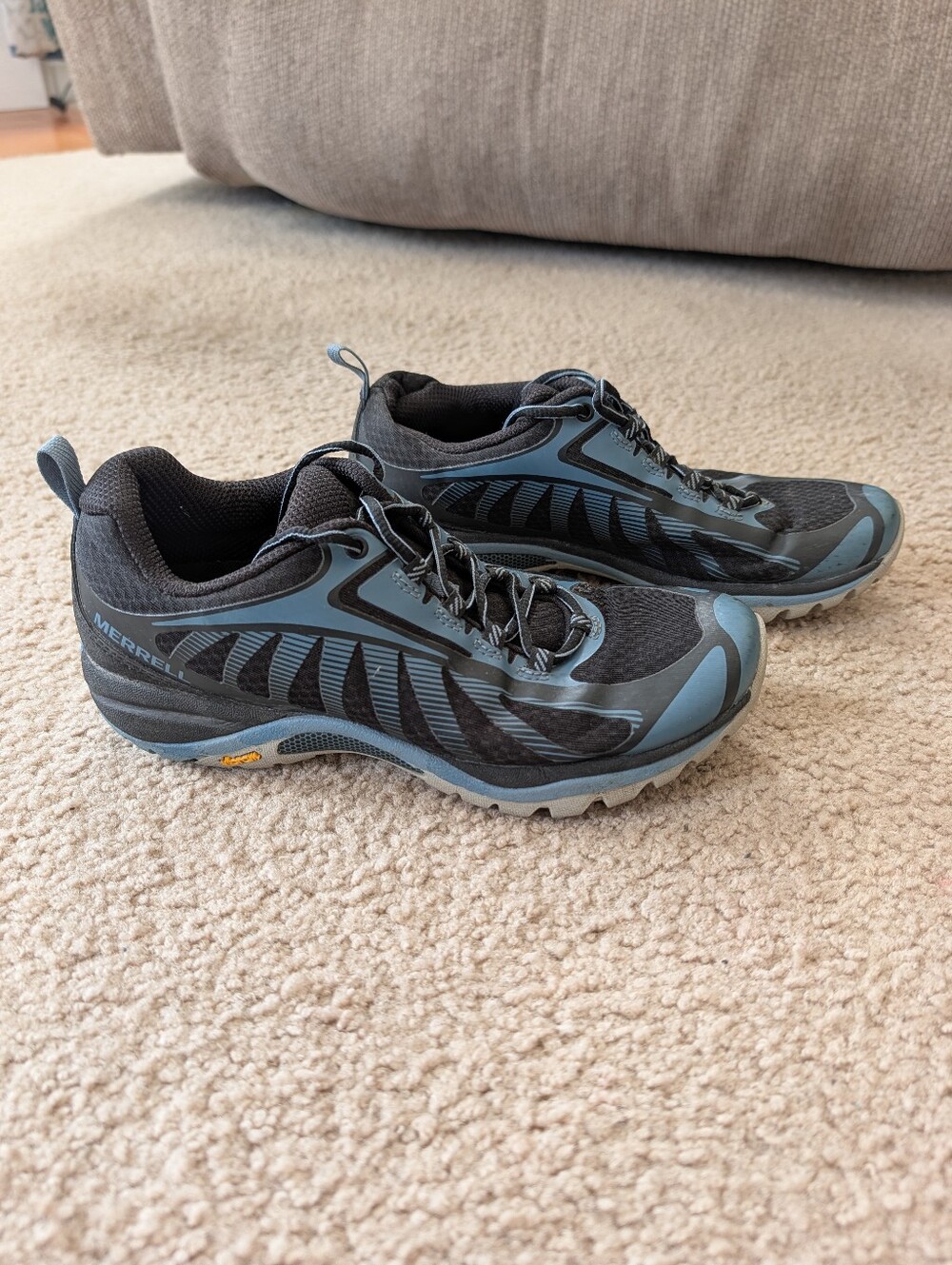Merrell Womens Black and Blue Trail Sneakers